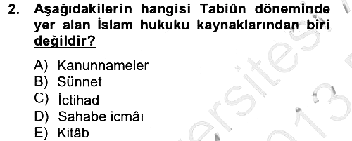 İslam Hukukuna Giriş 2012-2013 Dönem Sonu Sınavı - 2. soru