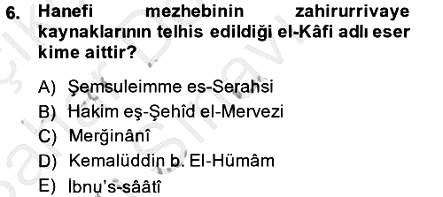 İslam Hukukuna Giriş 2013-2014 Dönem Sonu Sınavı - 6. soru