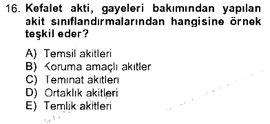 İslam Hukukuna Giriş 2012-2013 Tek Ders Sınavı - 16. soru