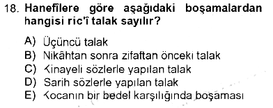 İslam Hukukuna Giriş 2012-2013 Tek Ders Sınavı - 18. soru
