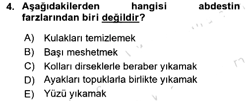 İslam İbadet Esasları 2016-2017 Ara Sınav - 4. soru