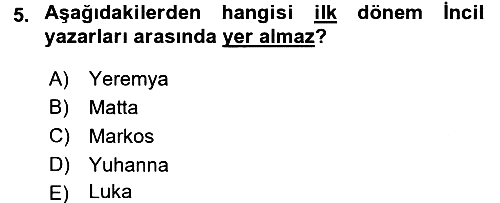 İslam İnanç Esasları 2015-2016 Dönem Sonu Sınavı - 5. soru