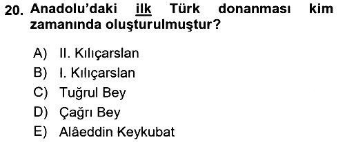 İslam Kurumları ve Medeniyeti 2017-2018 3 Ders Sınavı - 20. soru