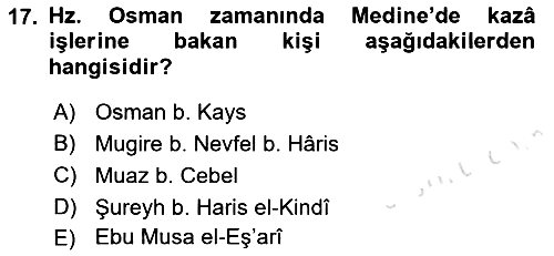 İslam Kurumları ve Medeniyeti 2018-2019 3 Ders Sınavı - 17. soru