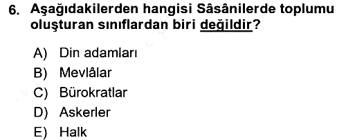 İslam Kurumları ve Medeniyeti 2015-2016 Ara Sınav - 6. soru