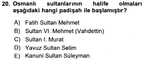 İslam Kurumları ve Medeniyeti 2017-2018 Ara Sınav - 20. soru