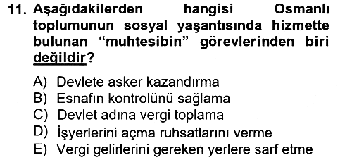 İslam Kurumları ve Medeniyeti 2012-2013 Dönem Sonu Sınavı - 11. soru