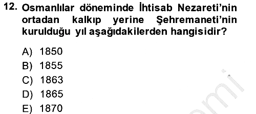 İslam Kurumları ve Medeniyeti 2014-2015 Dönem Sonu Sınavı - 12. soru