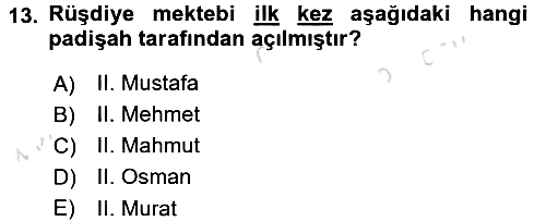 İslam Kurumları ve Medeniyeti 2015-2016 Dönem Sonu Sınavı - 13. soru