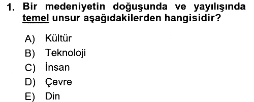 İslam Kurumları ve Medeniyeti 2017-2018 Dönem Sonu Sınavı - 1. soru