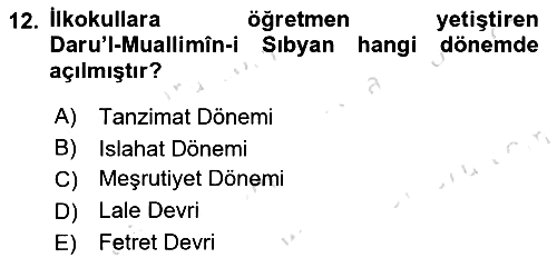 İslam Kurumları ve Medeniyeti 2021-2022 Dönem Sonu Sınavı - 12. soru