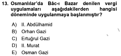 İslam Kurumları ve Medeniyeti 2018-2019 Yaz Okulu Sınavı - 13. soru