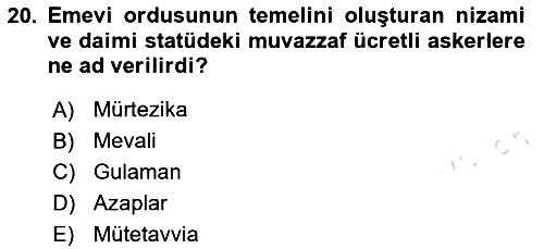 İslam Kurumları ve Medeniyeti 2023-2024 Yaz Okulu Sınavı - 20. soru