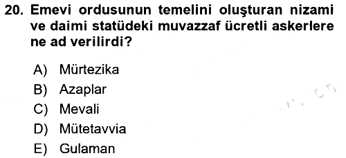 İslam Kurumları ve Medeniyeti 2024-2025 Yaz Okulu Sınavı - 20. soru