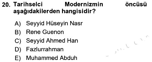 İslam Mezhepleri Tarihi 2022-2023 Dönem Sonu Sınavı - 20. soru