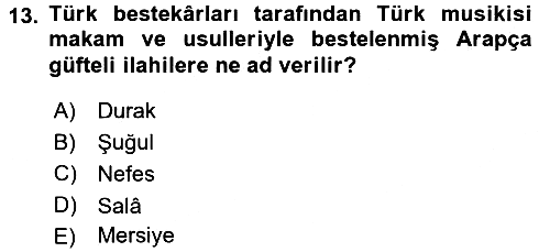 İslam Sanatları Tarihi 2016-2017 3 Ders Sınavı - 13. soru