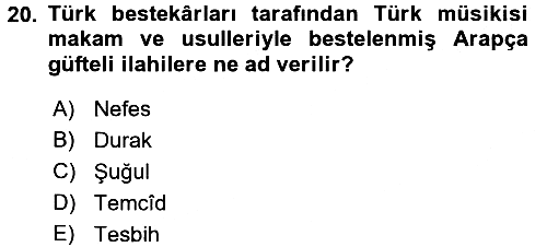 İslam Sanatları Tarihi 2017-2018 3 Ders Sınavı - 20. soru