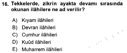 İslam Sanatları Tarihi 2018-2019 3 Ders Sınavı - 16. soru