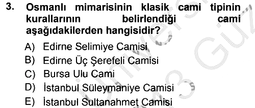 İslam Sanatları Tarihi 2012-2013 Ara Sınav - 3. soru