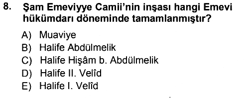 İslam Sanatları Tarihi 2012-2013 Ara Sınav - 8. soru
