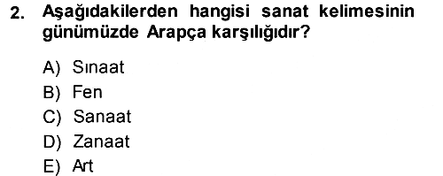 İslam Sanatları Tarihi 2013-2014 Ara Sınav - 2. soru