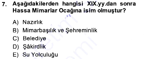 İslam Sanatları Tarihi 2014-2015 Ara Sınav - 7. soru