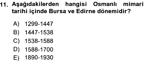 İslam Sanatları Tarihi 2015-2016 Ara Sınav - 11. soru