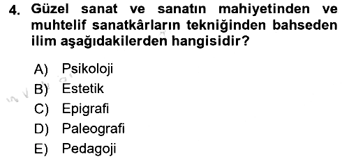 İslam Sanatları Tarihi 2016-2017 Ara Sınav - 4. soru
