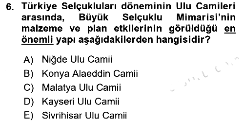 İslam Sanatları Tarihi 2016-2017 Ara Sınav - 6. soru