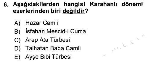 İslam Sanatları Tarihi 2022-2023 Ara Sınav - 6. soru
