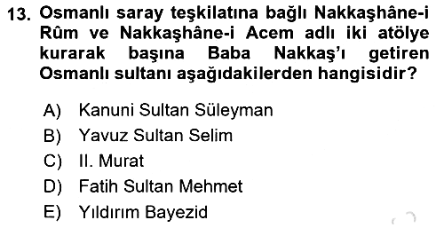İslam Sanatları Tarihi 2023-2024 Ara Sınav - 13. soru