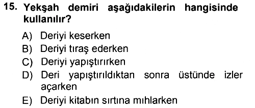 İslam Sanatları Tarihi 2012-2013 Dönem Sonu Sınavı - 15. soru