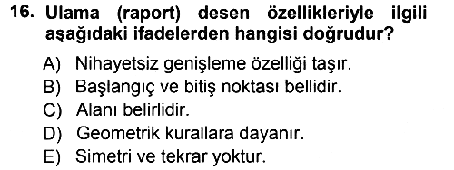 İslam Sanatları Tarihi 2012-2013 Dönem Sonu Sınavı - 16. soru