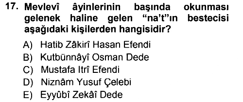 İslam Sanatları Tarihi 2012-2013 Dönem Sonu Sınavı - 17. soru