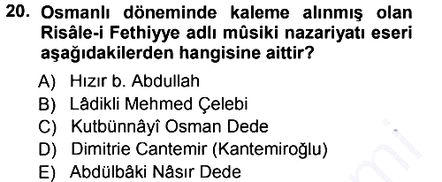 İslam Sanatları Tarihi 2012-2013 Dönem Sonu Sınavı - 20. soru
