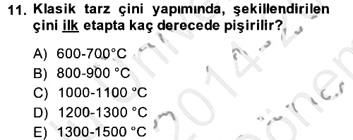 İslam Sanatları Tarihi 2014-2015 Dönem Sonu Sınavı - 11. soru