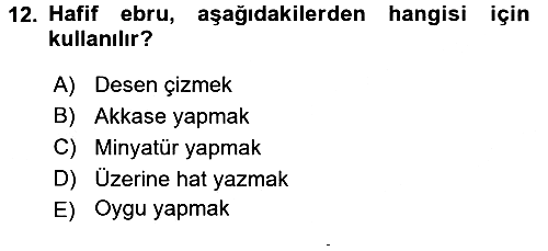 İslam Sanatları Tarihi 2015-2016 Dönem Sonu Sınavı - 12. soru
