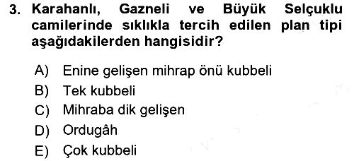 İslam Sanatları Tarihi 2016-2017 Dönem Sonu Sınavı - 3. soru