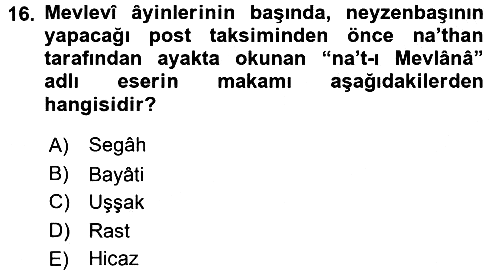 İslam Sanatları Tarihi 2016-2017 Dönem Sonu Sınavı - 16. soru