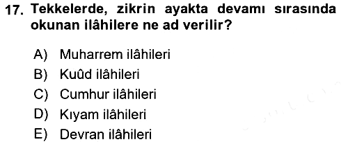 İslam Sanatları Tarihi 2017-2018 Dönem Sonu Sınavı - 17. soru