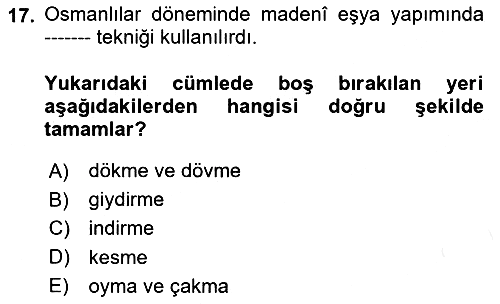 İslam Sanatları Tarihi 2018-2019 Dönem Sonu Sınavı - 17. soru