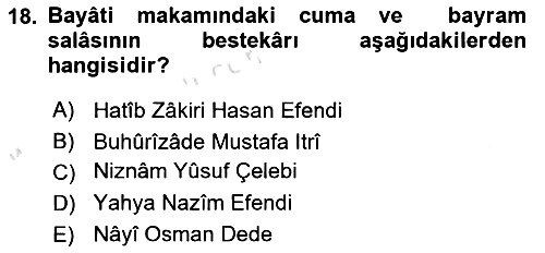 İslam Sanatları Tarihi 2021-2022 Dönem Sonu Sınavı - 18. soru
