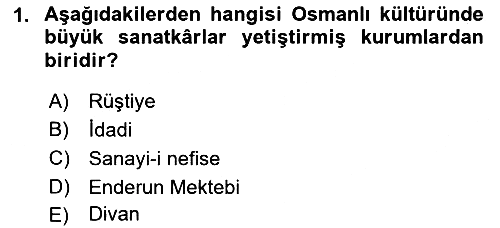 İslam Sanatları Tarihi 2022-2023 Dönem Sonu Sınavı - 1. soru