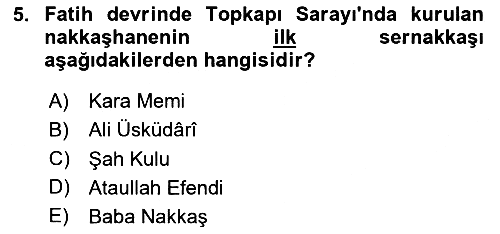 İslam Sanatları Tarihi 2024-2025 Dönem Sonu Sınavı - 5. soru