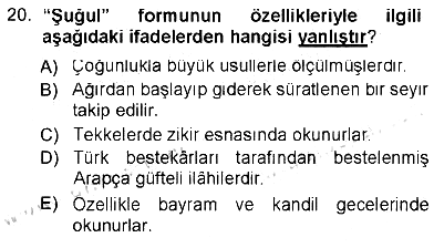 İslam Sanatları Tarihi 2012-2013 Tek Ders Sınavı - 20. soru