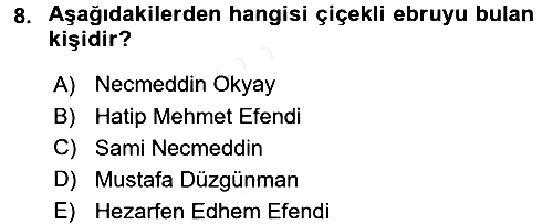 İslam Sanatları Tarihi 2015-2016 Tek Ders Sınavı - 8. soru