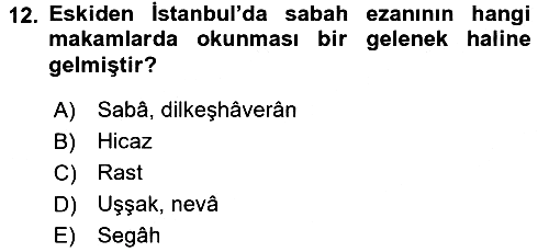 İslam Sanatları Tarihi 2015-2016 Tek Ders Sınavı - 12. soru