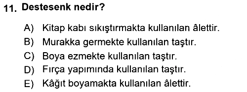 İslam Sanatları Tarihi 2020-2021 Yaz Okulu Sınavı - 11. soru