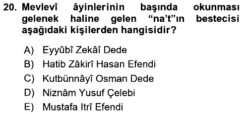 İslam Sanatları Tarihi 2020-2021 Yaz Okulu Sınavı - 20. soru