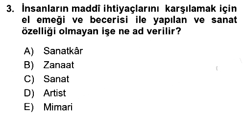 İslam Sanatları Tarihi 2021-2022 Yaz Okulu Sınavı - 3. soru